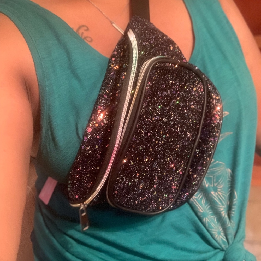 Black glitter Fanny Pack